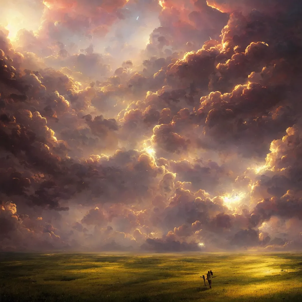 Image similar to a sending down [ of the revelation ] from him who created the earth and the lofty heavens, tornado of flowers, overdetailed art, by greg rutkowski, by rhads, sharp focus