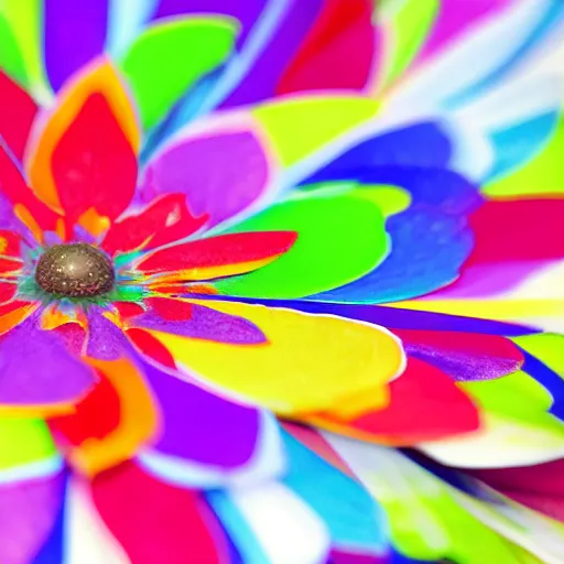 Image similar to multi colored flower petals flowing through the air from left to right on a clean background