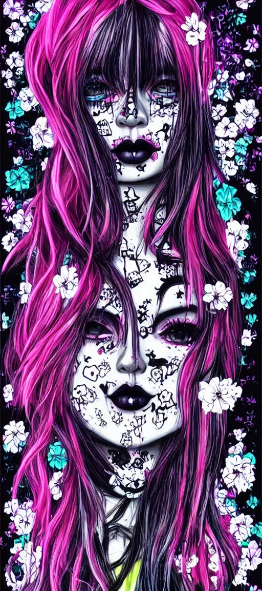 Prompt: multi level kawaii goth house, by harumi hironaka, aesthetic!!,