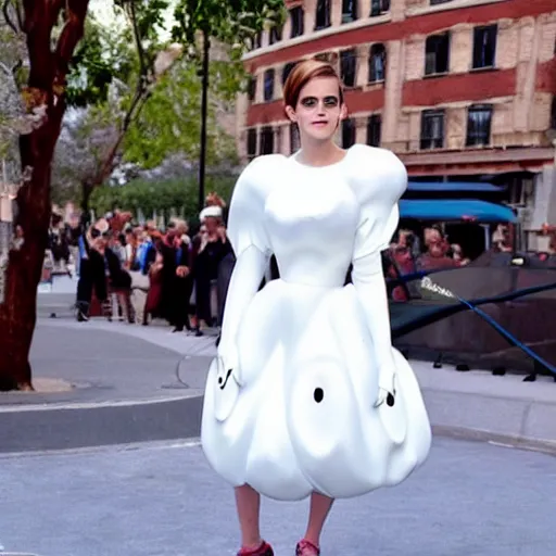 Prompt: emma watson dressed up as casper the friendly ghost in the style of pixar