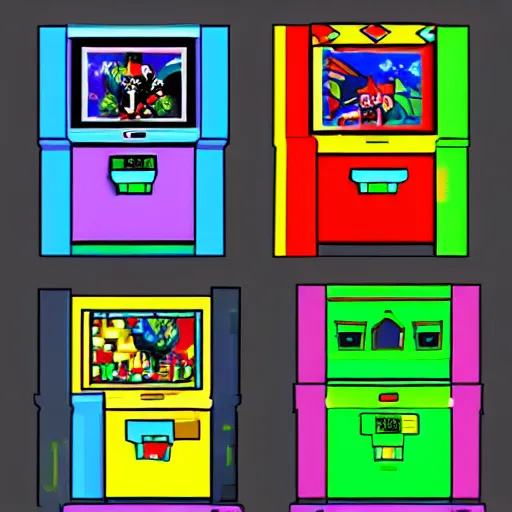 Image similar to arcade machine, art by ocellus_services + francy_artist + artofsephy,