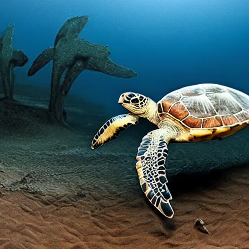 Image similar to A cursed sea turtle