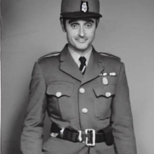 Image similar to Richard Hammond as a officer during WW2, grainy monochrome photo