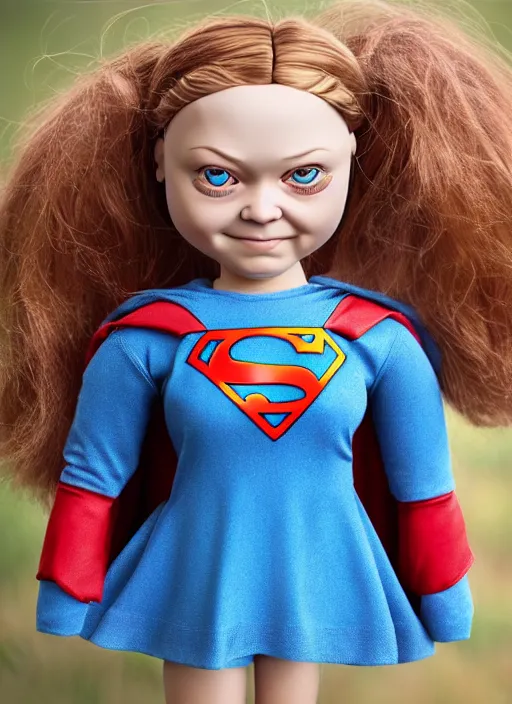 Image similar to greta thunberg as a supergirl nicoletta ceccoli doll, detailed digital art, trending on Artstation