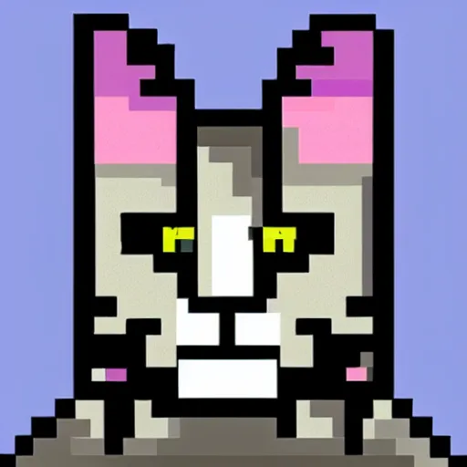 Image similar to pixel art of a cat