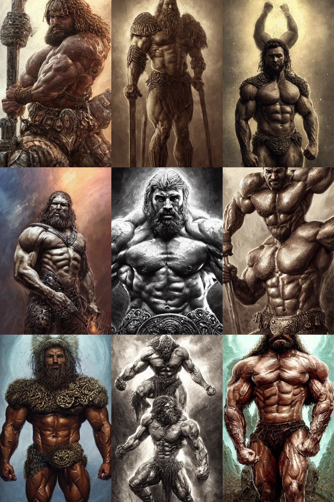 Prompt: portrait of a spartan bodybuilder posing ultra realistic illustration, a hulking herculean gigachad, full armour!, beard, intricate, highly detailed, digital painting, artstation, radiant light, caustics, war hero, psychedelic dmt, concept art, smooth, sharp focus, by gaston bussiere, bayard wu, giger, maxim verehin