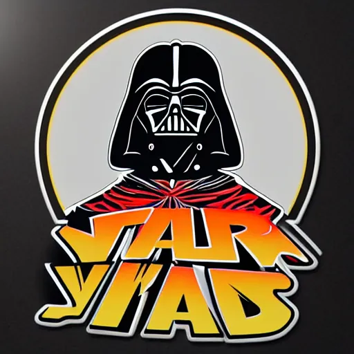 Image similar to svg sticker of a Pop-Wonder Darth-Vader at a rave, spinning records, giant headphones rocking out, wearing headphones, huge speakers, dancing, rave, DJ, spinning records, digital art, amazing composition, rule-of-thirds, award-winning, trending on artstation, featured on deviantart