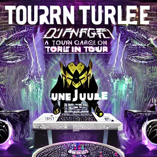 Image similar to a dj set with tourntable in a fantasy dungeon