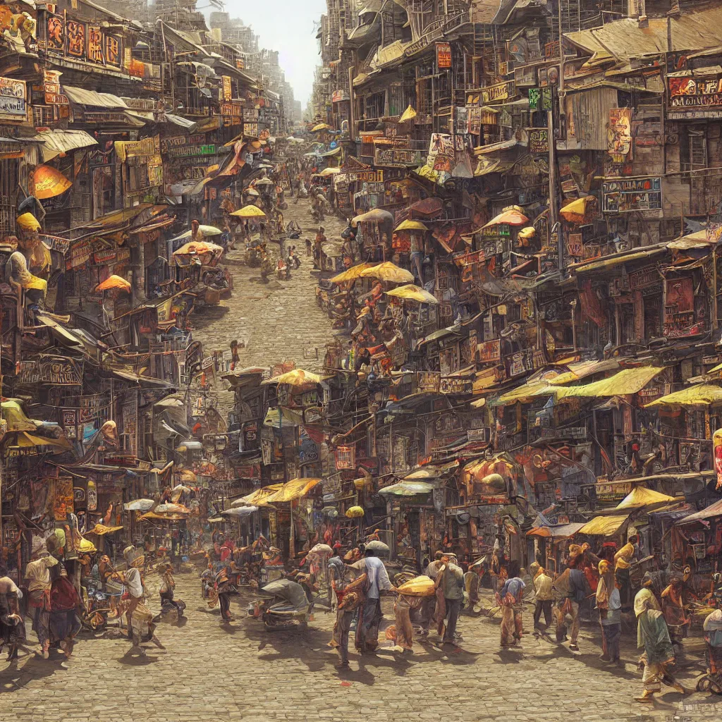 Prompt: detailed painting of gang nam street, trending on art station, by ted nasmith