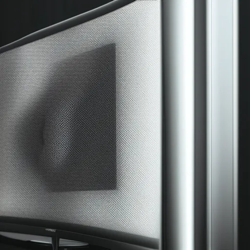 Prompt: a concept art of high - end monitor speakers made in razor, cinematic lighting, 4 k,