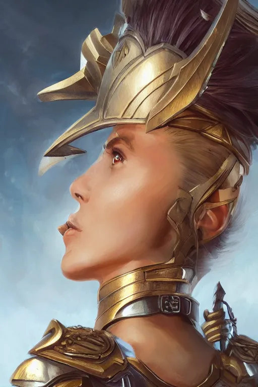 Image similar to amazon valkyrie athena, d & d, fantasy, portrait, highly detailed, headshot, digital painting, trending on artstation, concept art, sharp focus, illustration, art by artgerm and greg rutkowski and magali villeneuve