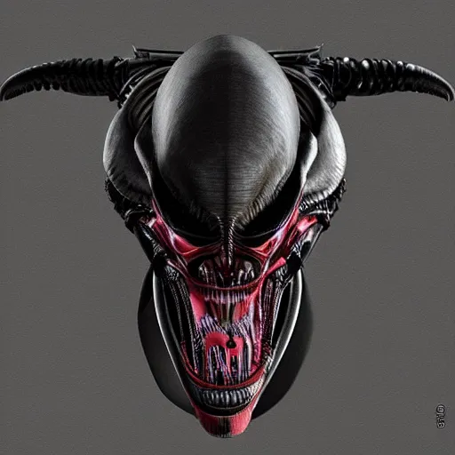 Image similar to “Alien, xenomorph, god of death, dark, evil, fantasy, intricate detail , realistic render”