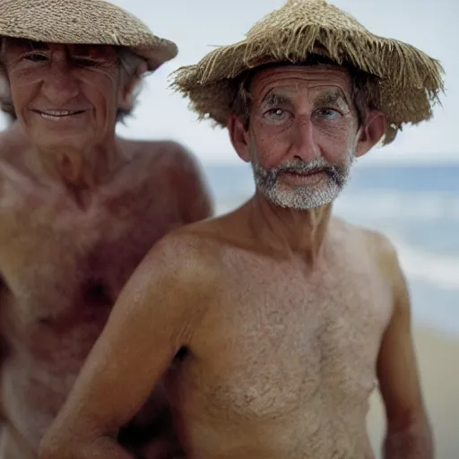 Prompt: closeup portrait of french people on the beach trying to push England further away, by Steve McCurry and David Lazar, natural light, detailed face, CANON Eos C300, ƒ1.8, 35mm, 8K, medium-format print