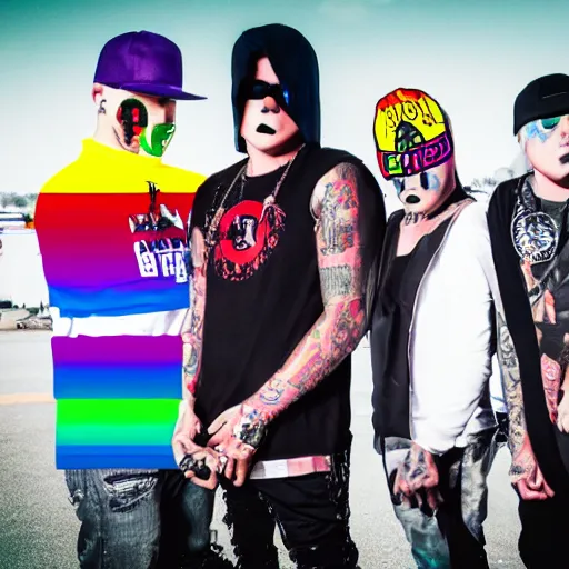 Image similar to hollywood undead but theyre based on pride flags