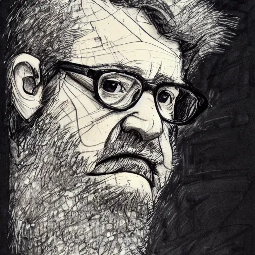 Image similar to a realistic yet scraggly portrait sketch of the side profile of a stern and sophisticated gaben newell, trending on artstation, intricate details, in the style of frank auerbach, in the style of sergio aragones, in the style of martin ansin, in the style of david aja, in the style of mattias adolfsson