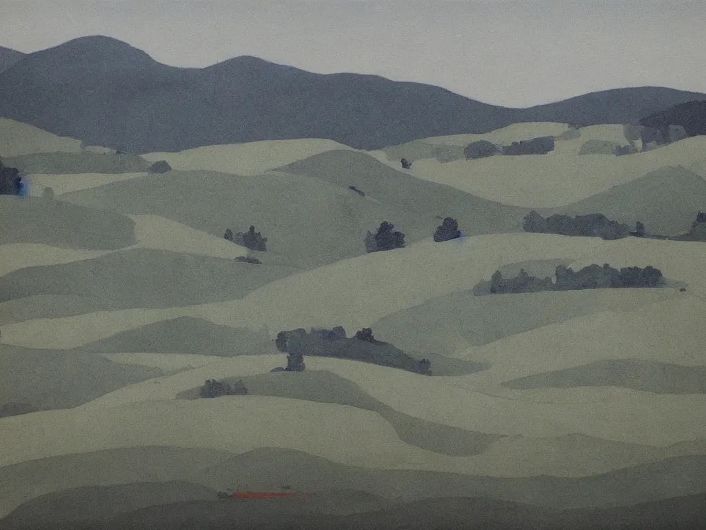 Image similar to appalachian landscape of the laurentian region, painting by gao xingjian