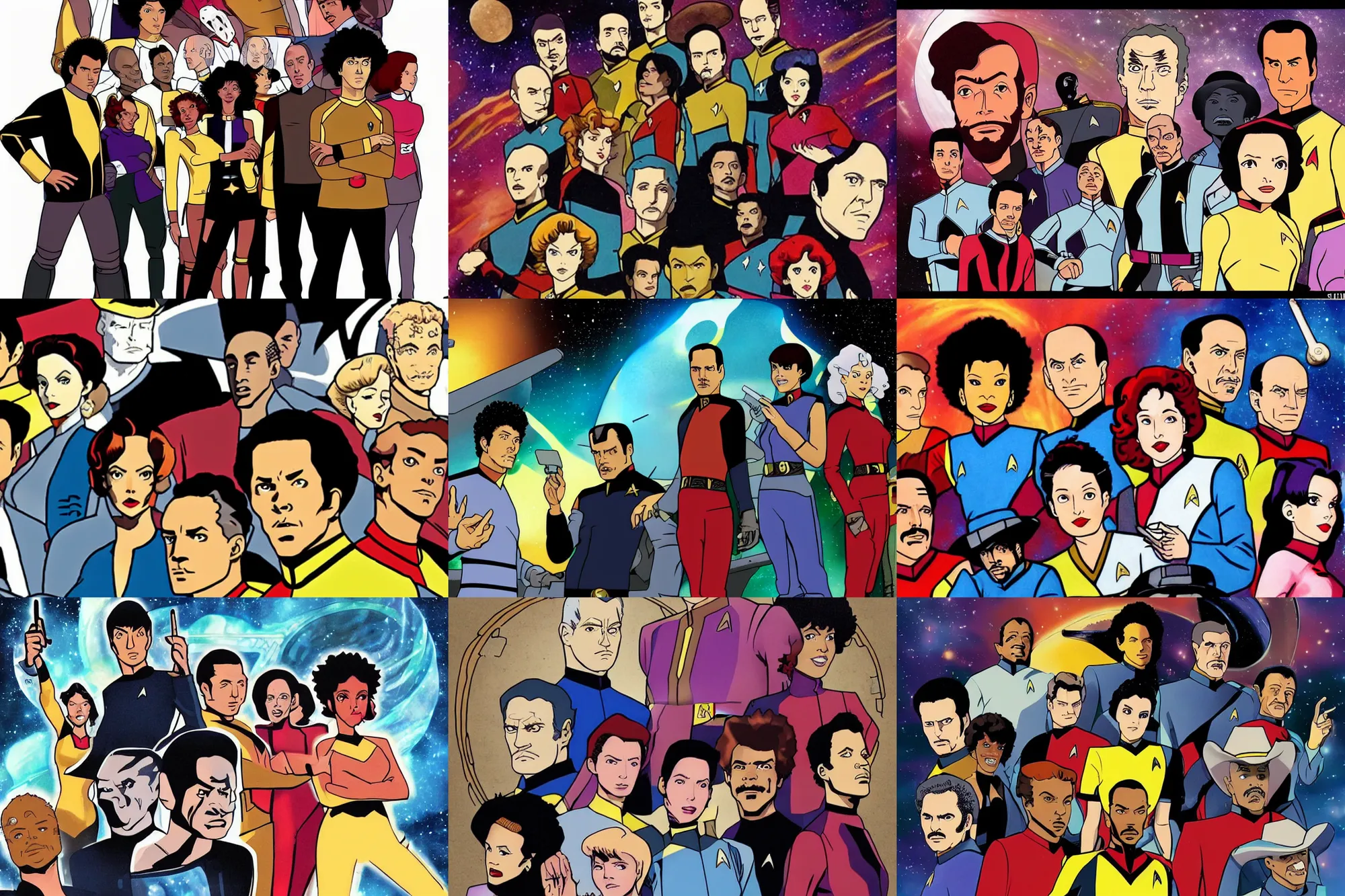 Prompt: Star Trek: Deep Space Nine, in the style of Cowboy Bebop