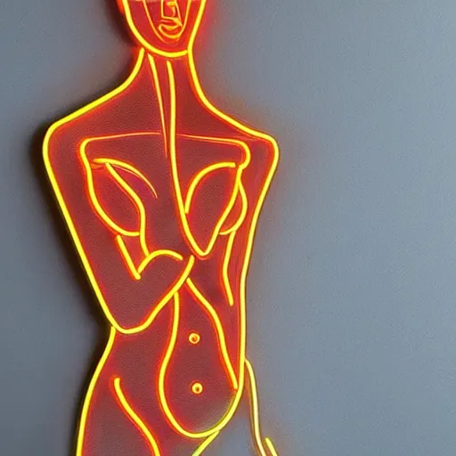 Image similar to 3 d neon art of a womens body, insanely detailed
