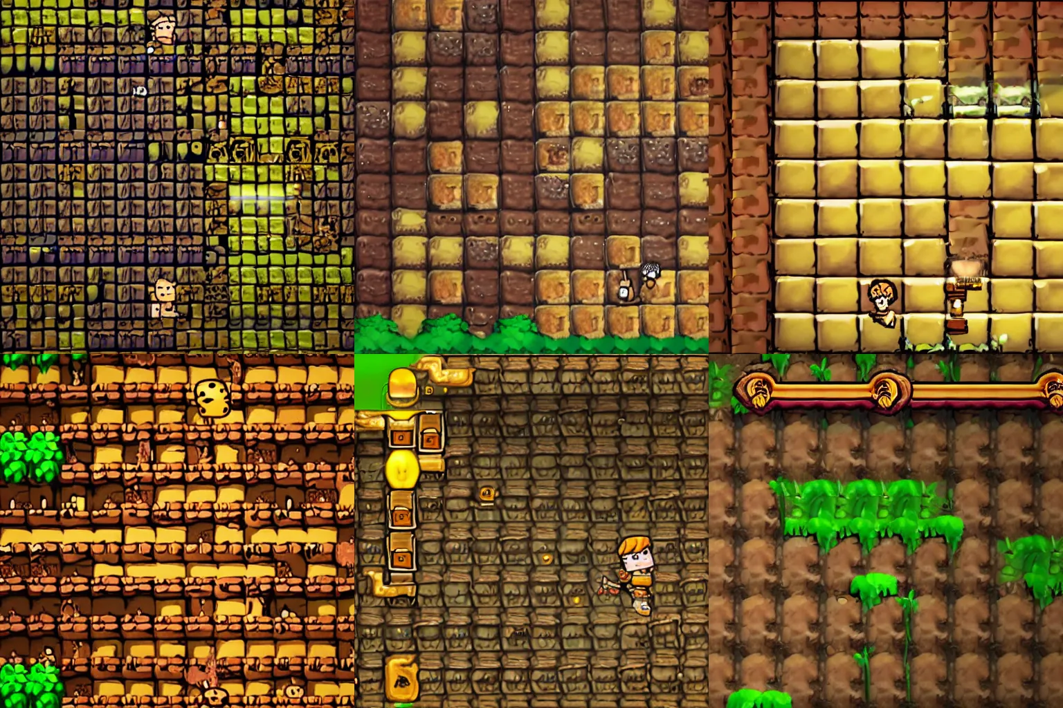 Prompt: Screenshot of Emma Watson in Spelunky