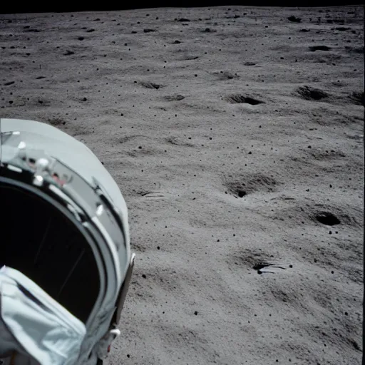 Image similar to the thoroughly unimpressed eyes of the universe observe humans landing on the moon