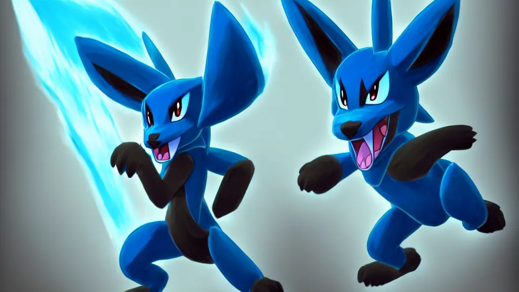 lucario, pokemon, smash bros, sharp, rendered in, Stable Diffusion