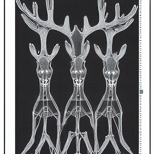 Image similar to radiograph moose centipede 4k 8k , neon Ink drawing blueprint