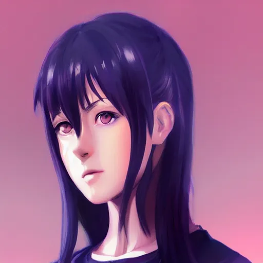 Prompt: hinata hyuga, portrait, digital painting, anime key visual, artstation, kuvshinov ilya