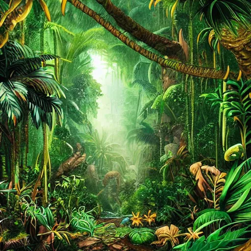 Prompt: a jungle from another dimension