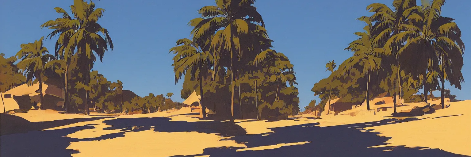 Image similar to summer street near a beach, by Ed Mell