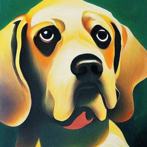 Prompt: a beautiful painting, dog, by vladimir mayakovsky