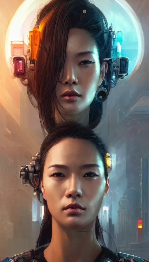 Image similar to cyberpunk, perfectly-centered-Portrait of the most beautiful women on the planet, mechanic, lost, visor, yakuza, sweaty, asian, insane, intricate, highly detailed, digital painting, artstation, concept art, smooth, sharp focus, illustration, Unreal Engine 5, 8K, art by artgerm and greg rutkowski and alphonse mucha