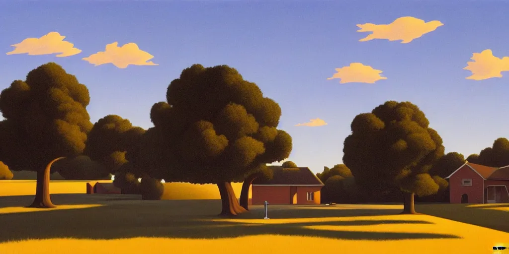 Image similar to halloween, blue sky, summer evening, kenton nelson