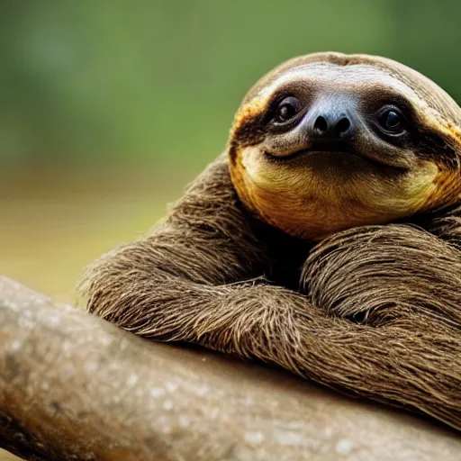 Image similar to turtle sloth hybrid, bold natural colors, national geographic photography, masterpiece, full shot