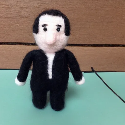 Image similar to michael scott as a wool toy