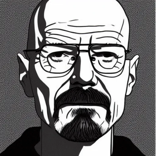 Image similar to walter white drawn by charles burns