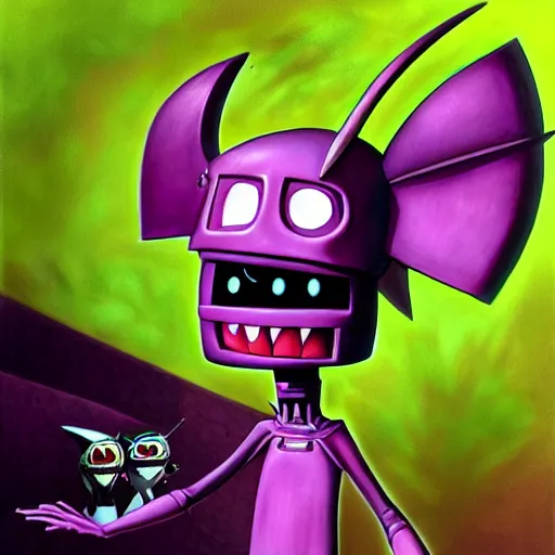 Image similar to a portrait of invader zim by jim burns