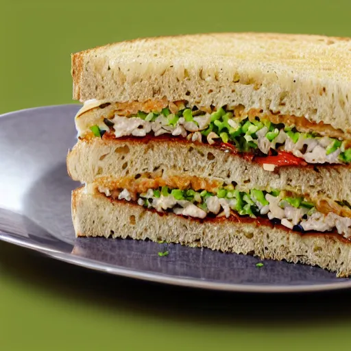 Prompt: a rice sandwich, cookbook photo