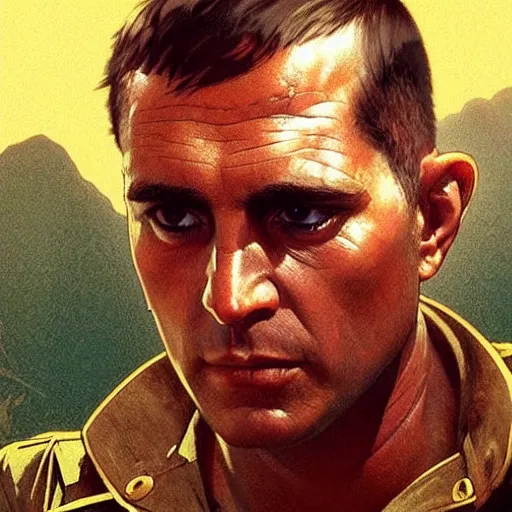 Prompt: a portrait of captain willard in apocalypse now 1 9 7 9 cinematic lighting, photorealistic, octane render, 8 k, depth of field, 3 d, art by artgerm and greg rutkowski and alphonse mucha and uang guangjian and gil elvgren and sachin ten, vietnam war, cinematography by francis ford coppola