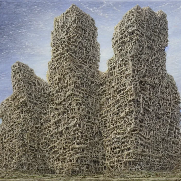 Image similar to a building in a landscape, by peter gric