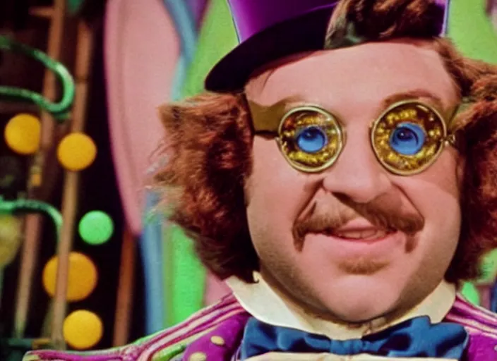 Image similar to film still of Post Malone as Willy Wonka in Willy Wonka and the Chocolate Factory 1971