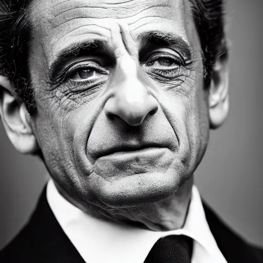 Prompt: very detailed and textured photo portrait of Nicolas Sarkozy, by Steve McCurry, 50mm 4k