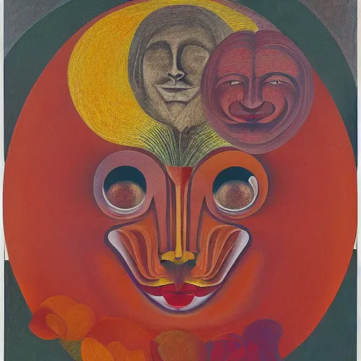 Image similar to floral face portrait by leonetto cappiello and wojciech siudmak and ernst fuchs, anni albers, oil on canvas