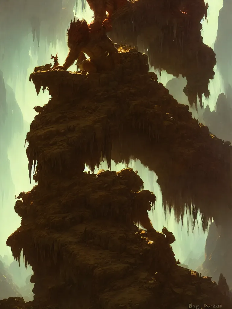 Image similar to cave troll by bayard wu, anna podedworna, gaston bussiere, greg rutkowski