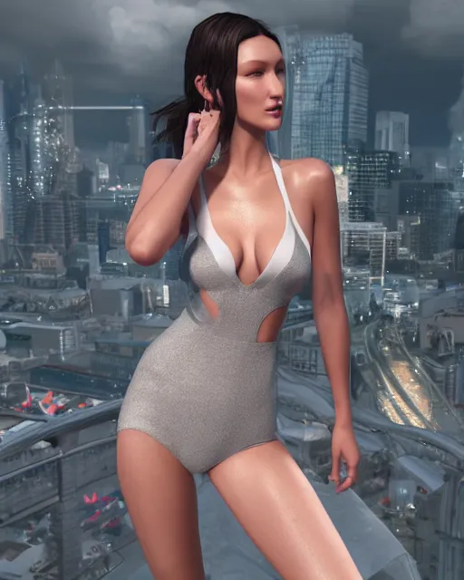 Prompt: a highly detailed 4 k render of bella hadid made in unreal engine 4