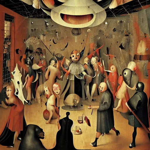 Prompt: disco party by hieronymous bosch ,detailed_digital_art_trending_on_Artstation