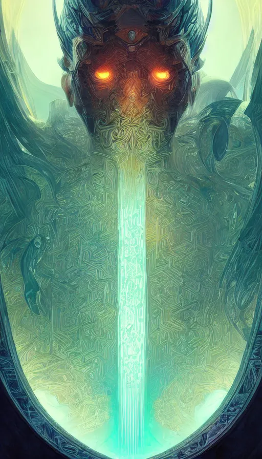 Image similar to abstract poster, fame of thrones, lord of daggers, neon, fibonacci, sweat drops, insane, intricate, highly detailed, digital painting, artstation, concept art, smooth, sharp focus, illustration, Unreal Engine 5, 8K, art by artgerm and greg rutkowski and alphonse mucha