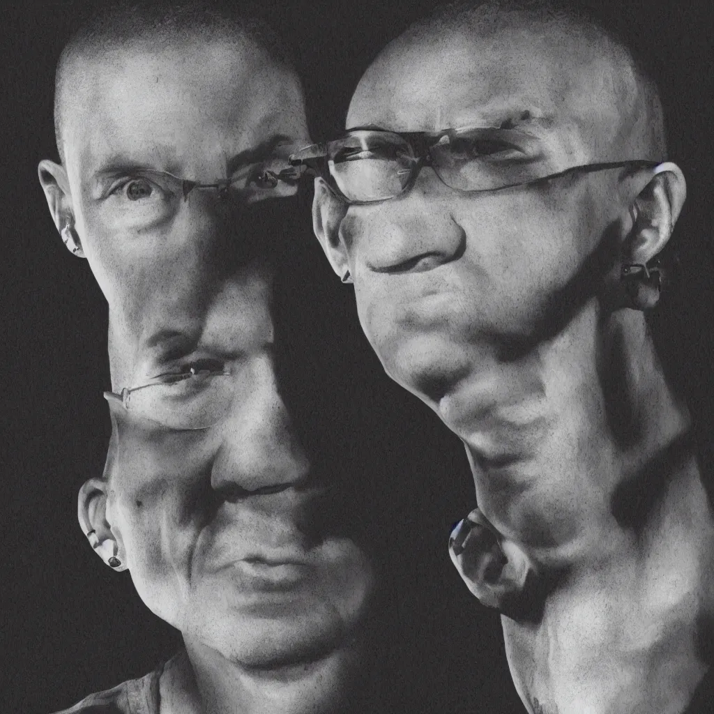 Prompt: realistic portrait of Chester Bennington 4k,