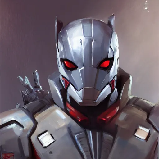 Image similar to greg manchess portrait painting of armored spiderman ultraman grey fox from metal gear cyborg gay japanese - american hybrid as overwatch character, medium shot, asymmetrical, profile picture, organic painting, sunny day, matte painting, bold shapes, hard edges, street art, trending on artstation, by huang guangjian and ail elvgren and sachin teng