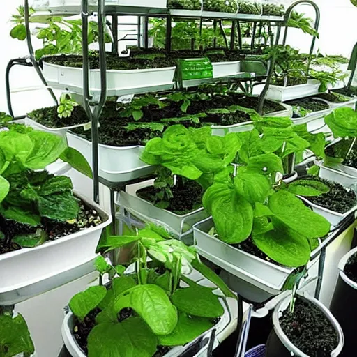 Image similar to “ hydroponic system, filled with plants ”
