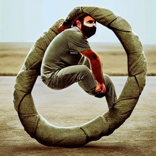 Prompt: a human ouroboros